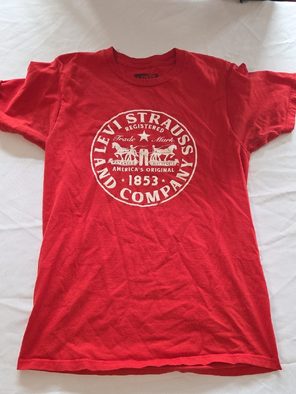 Levi's Red Short-Sleeve Tee with White Circular Logo
